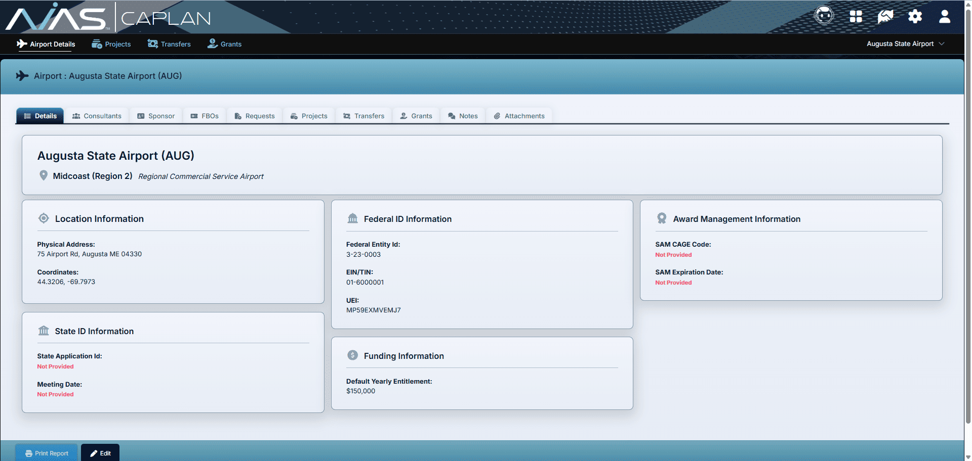 View and Manage Airport Data from Across the State