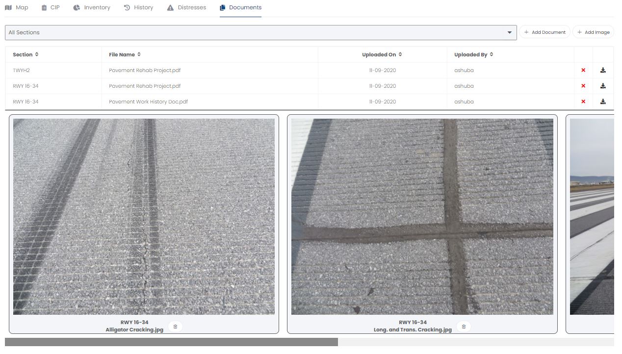 Attach Documents to Pavement Sections