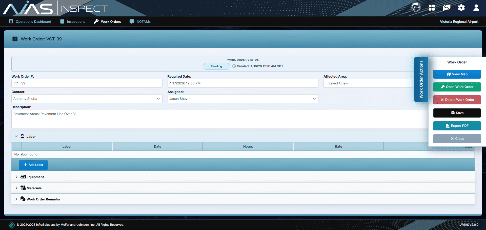 Fully Integrated Work Order System