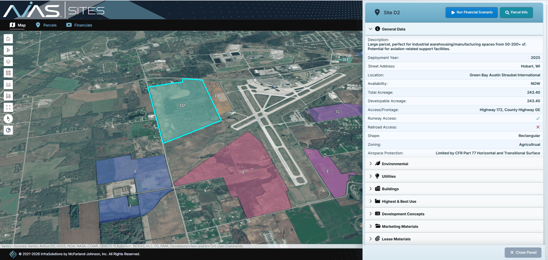 3D GIS Map Represents All Available Parcels